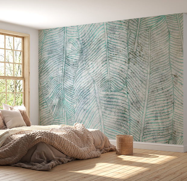 Peel & Stick Abstract Wall Mural - Banana Leaf Lines 38"Wx27"H