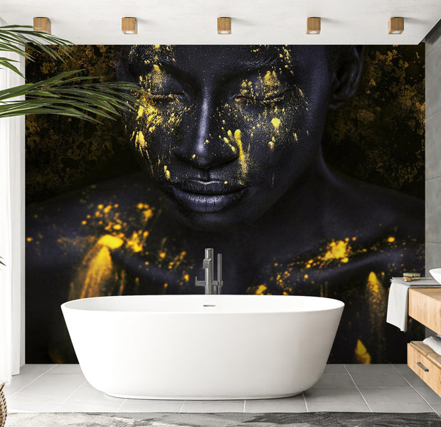 Peel & Stick Abstract Wall Mural - Bathed in Gold 38"Wx27"H