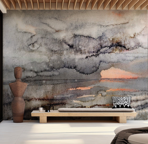 Peel & Stick Abstract Wall Mural - Connected Clouds 38"Wx27"H