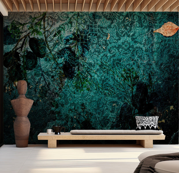 Peel & Stick Abstract Wall Mural - Emerald Garden 38"Wx27"H