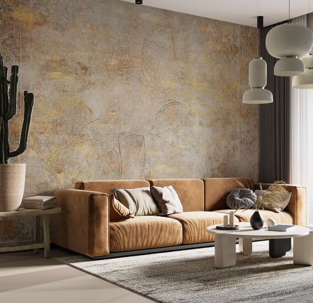 Peel & Stick Abstract Wall Mural - Golden Etude 38"Wx27"H