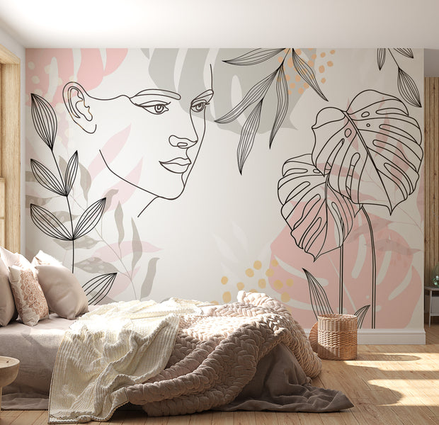 Peel & Stick Abstract Wall Mural - Line Art Wildness 38"Wx27"H