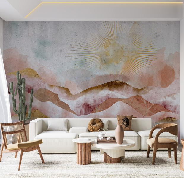 Peel & Stick Abstract Wall Mural - Majestic Mountains 38"Wx27"H