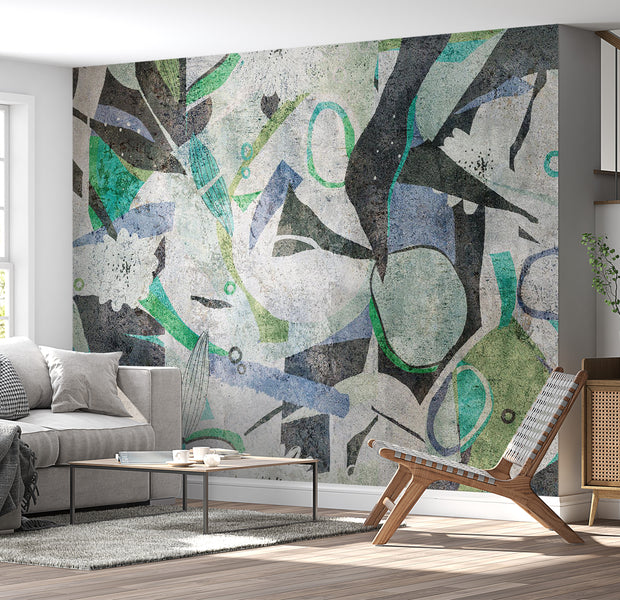 Peel & Stick Abstract Wall Mural - Malachite Dream 38"Wx27"H