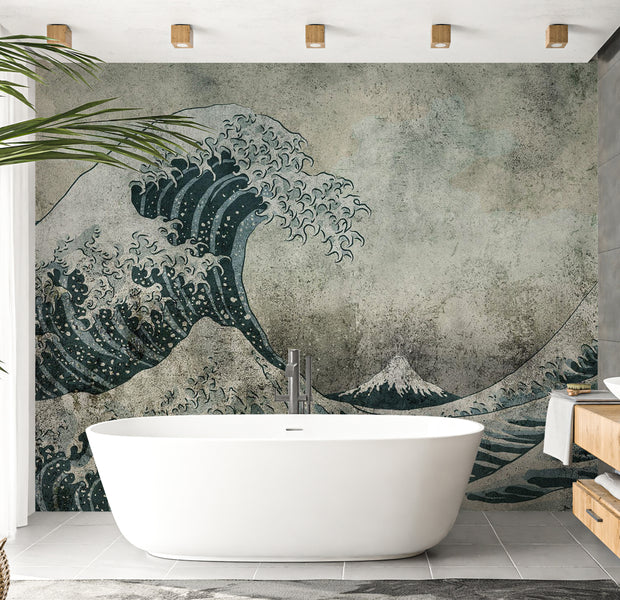 Peel & Stick Abstract Wall Mural - Power of the Big Wave 38"Wx27"H