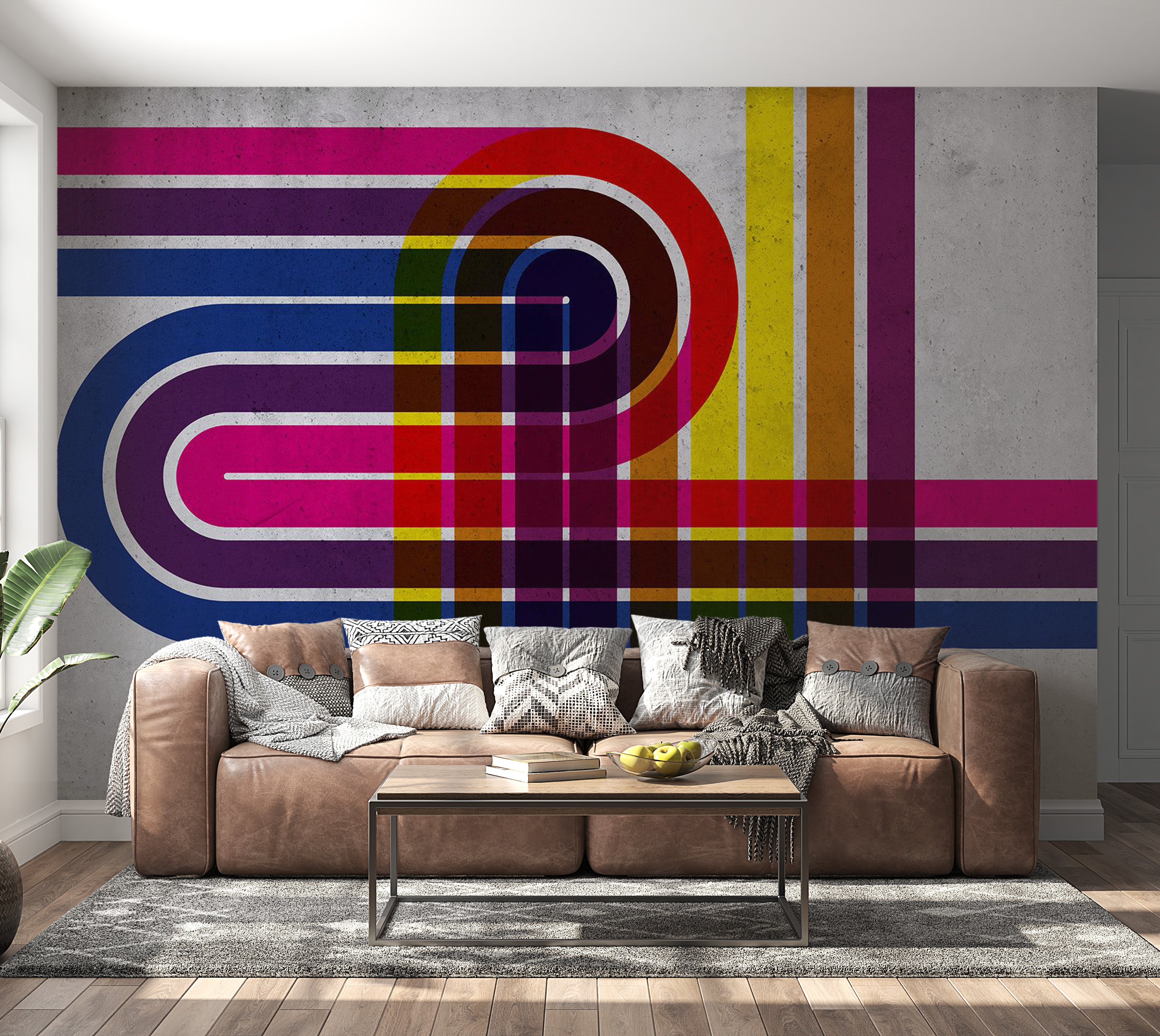 Peel & Stick Abstract Wall Mural - Technicolor 38"Wx27"H