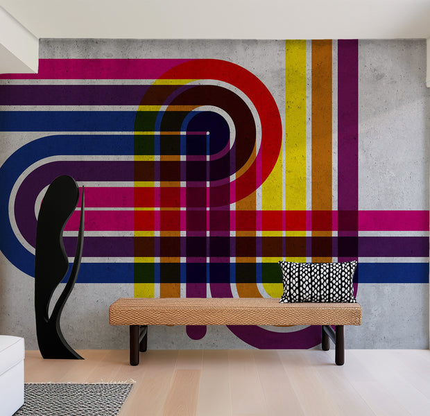 Peel & Stick Abstract Wall Mural - Technicolor 38"Wx27"H