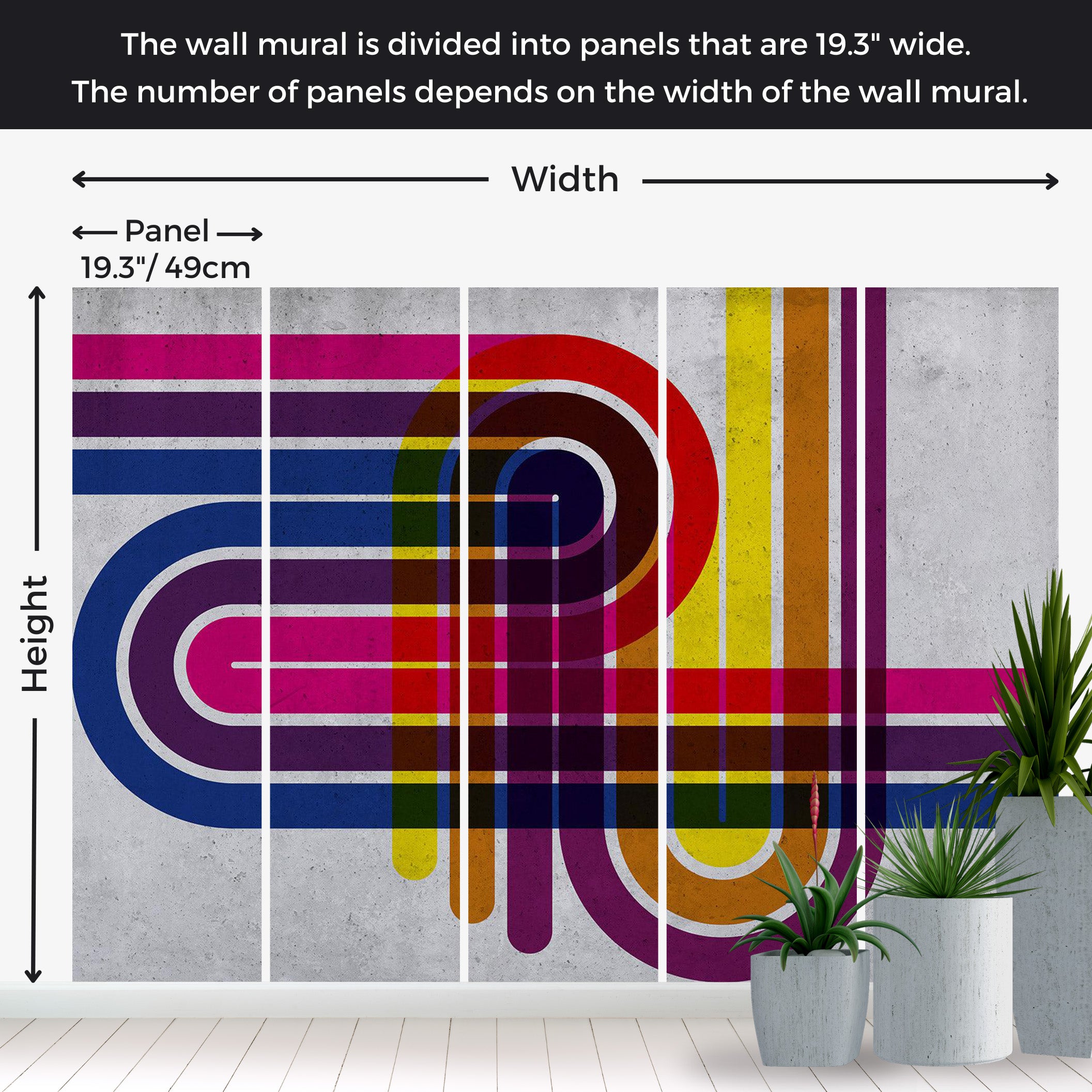 Peel & Stick Abstract Wall Mural - Technicolor 38"Wx27"H