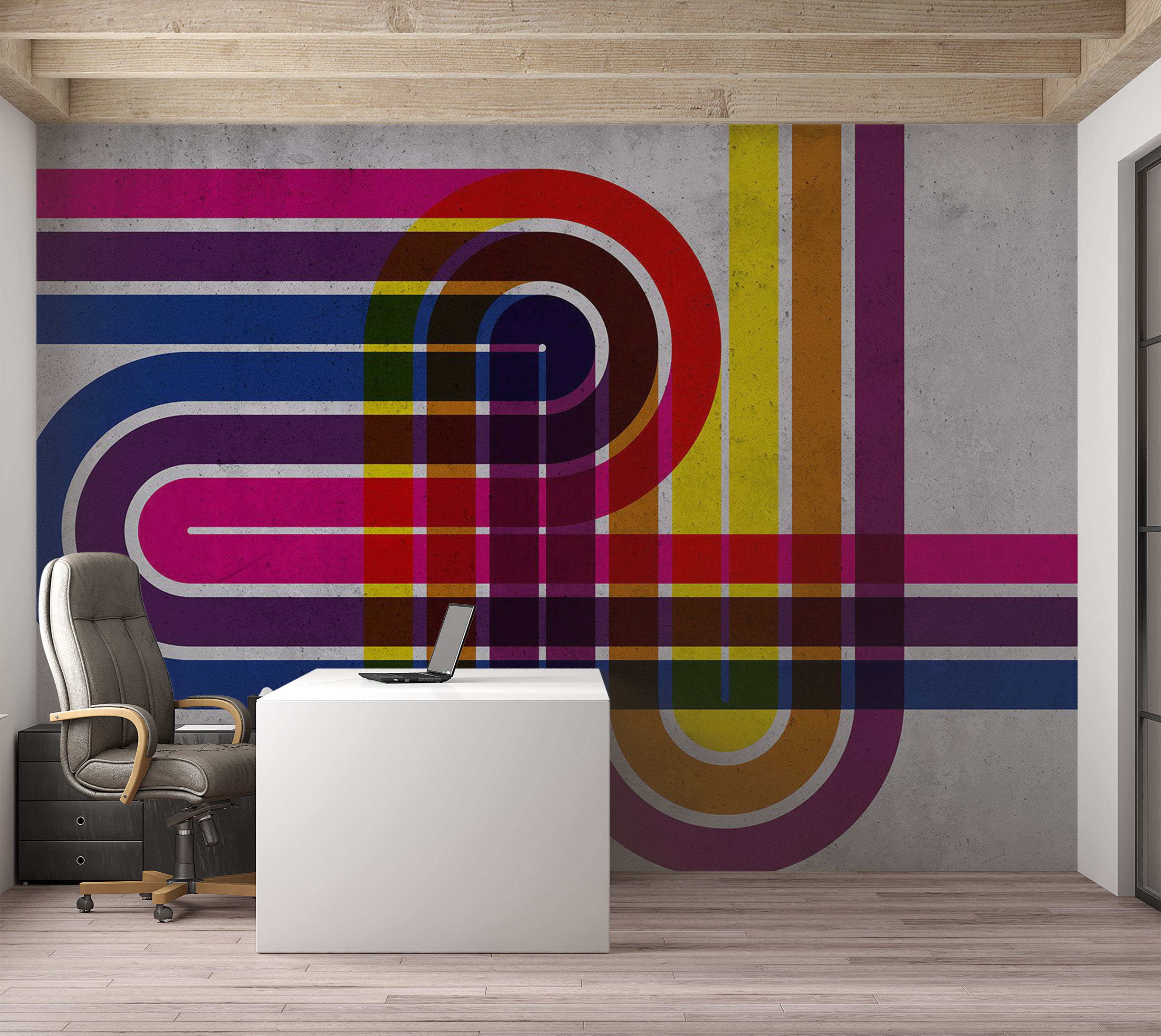 Peel & Stick Abstract Wall Mural - Technicolor 38"Wx27"H