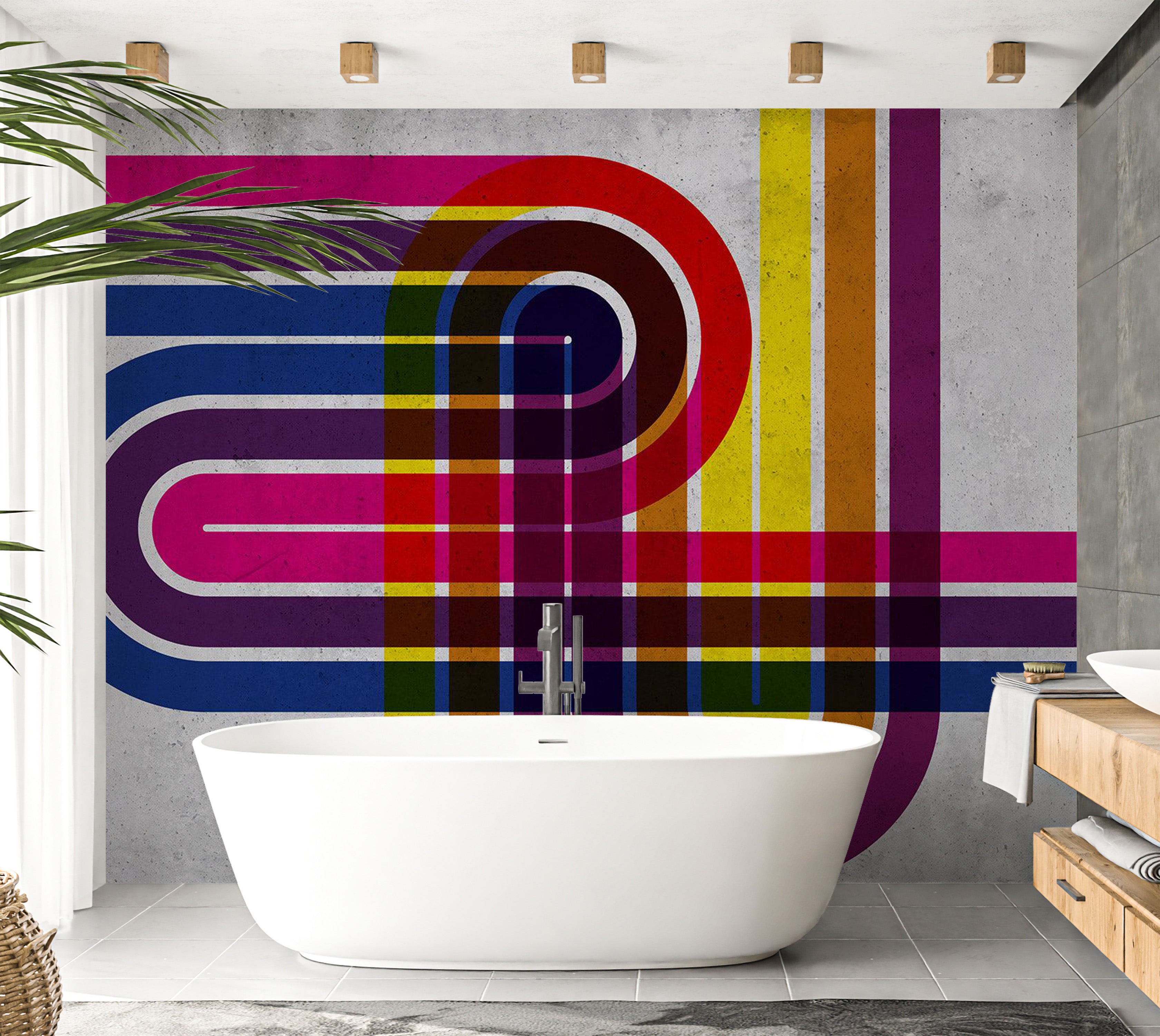 Peel & Stick Abstract Wall Mural - Technicolor 38"Wx27"H