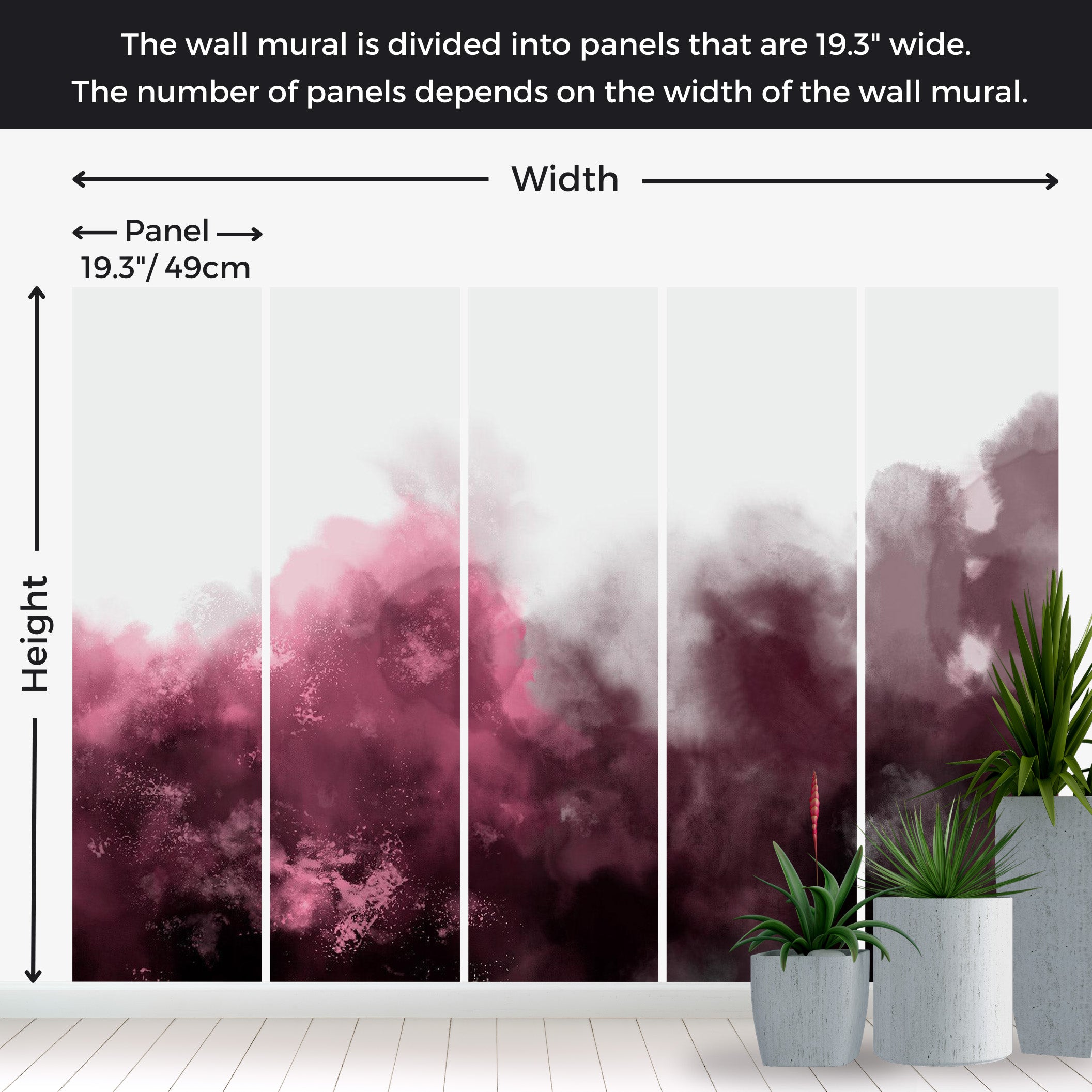 Peel & Stick Abstract Wall Mural - Watercolor Variation Red 38"Wx27"H
