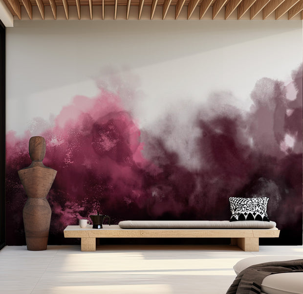 Peel & Stick Abstract Wall Mural - Watercolor Variation Red 38"Wx27"H