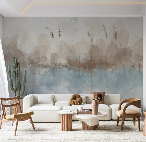 Peel & Stick Abstract Wall Mural - Winter Pond 38"Wx27"H