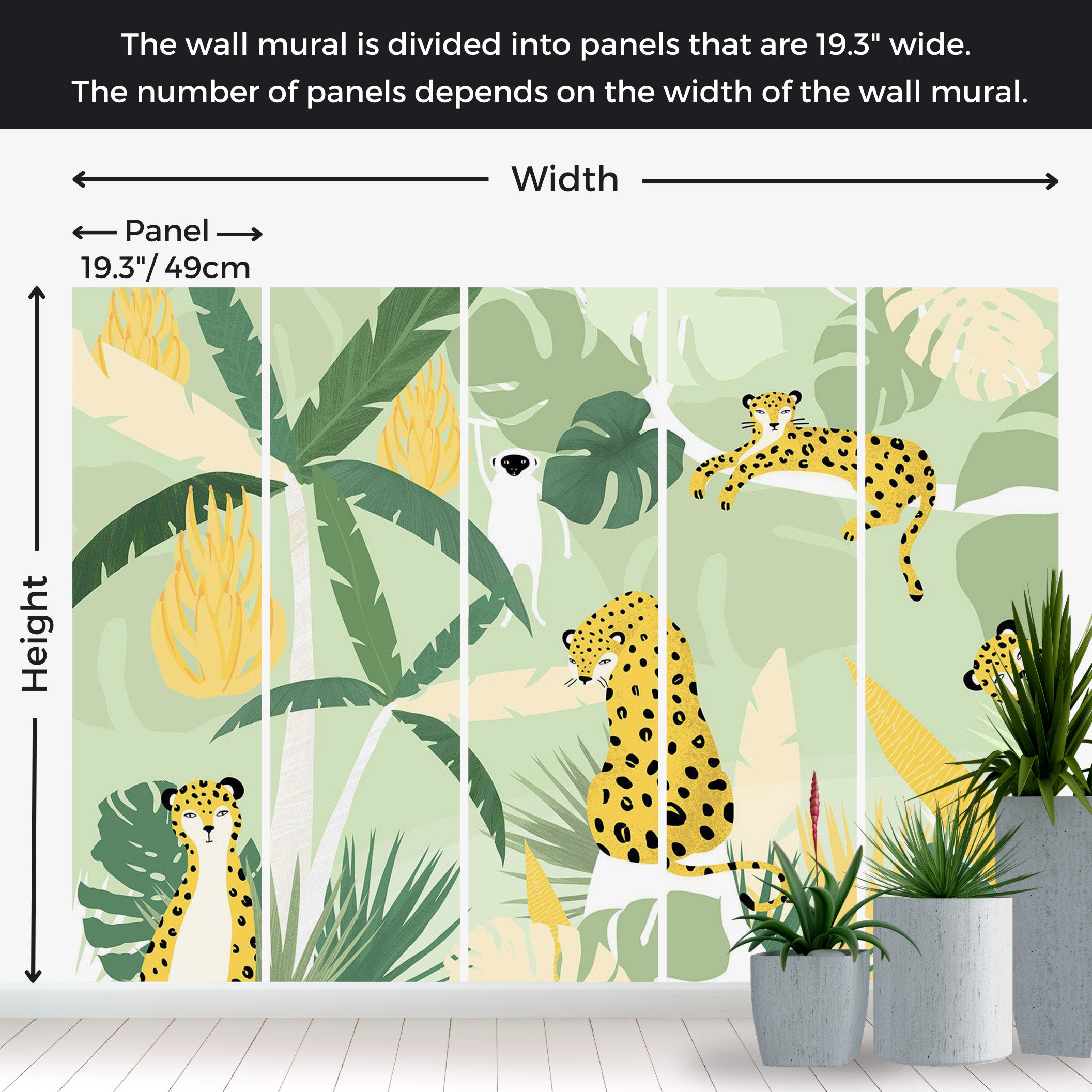 Peel & Stick Animal Wall Mural - Cheetahs in the Jungle 38"Wx27"H