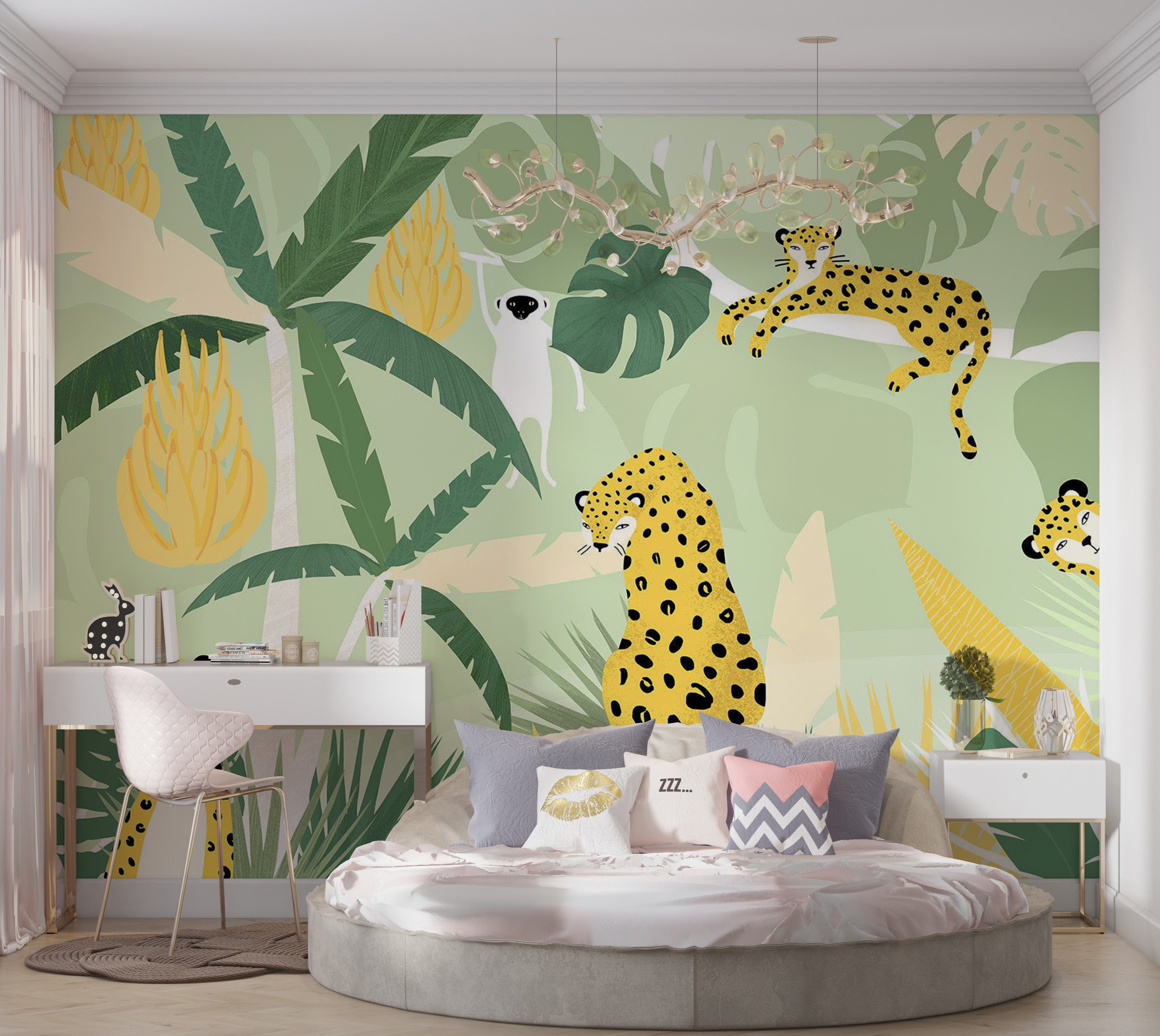 Peel & Stick Animal Wall Mural - Cheetahs in the Jungle 38"Wx27"H