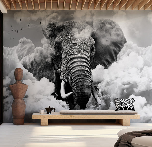 Peel & Stick Animal Wall Mural - Elephant in The Clouds 38"Wx27"H