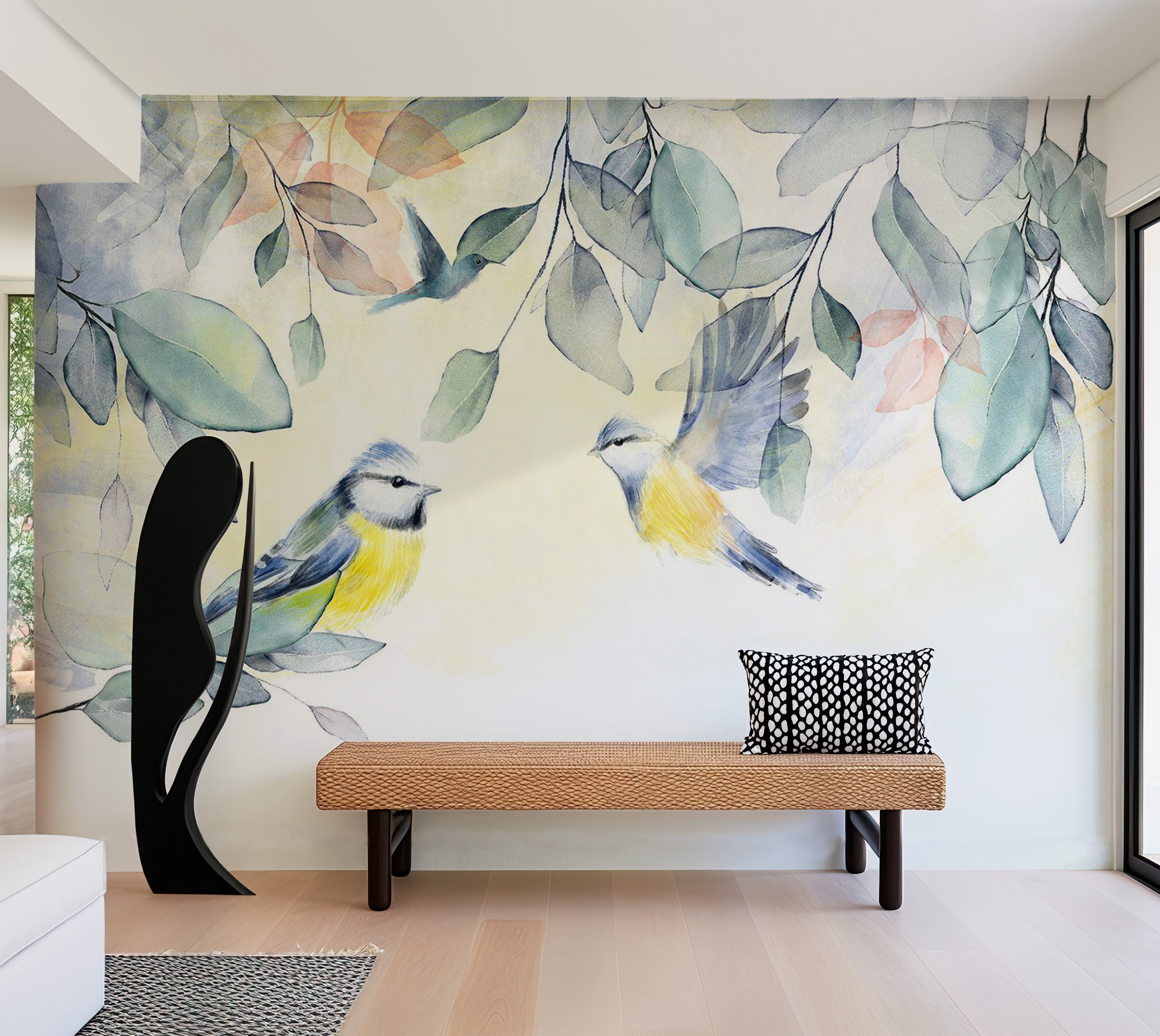 Peel & Stick Animal Wall Mural - Watercolor Birds 38"Wx27"H