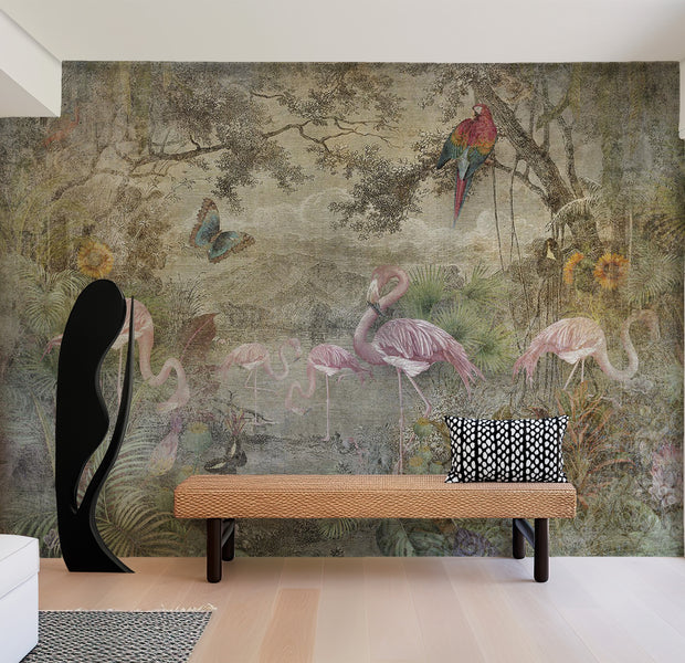 Peel & Stick Animal Wall Mural - Wild Fauna and Flora 38"Wx27"H