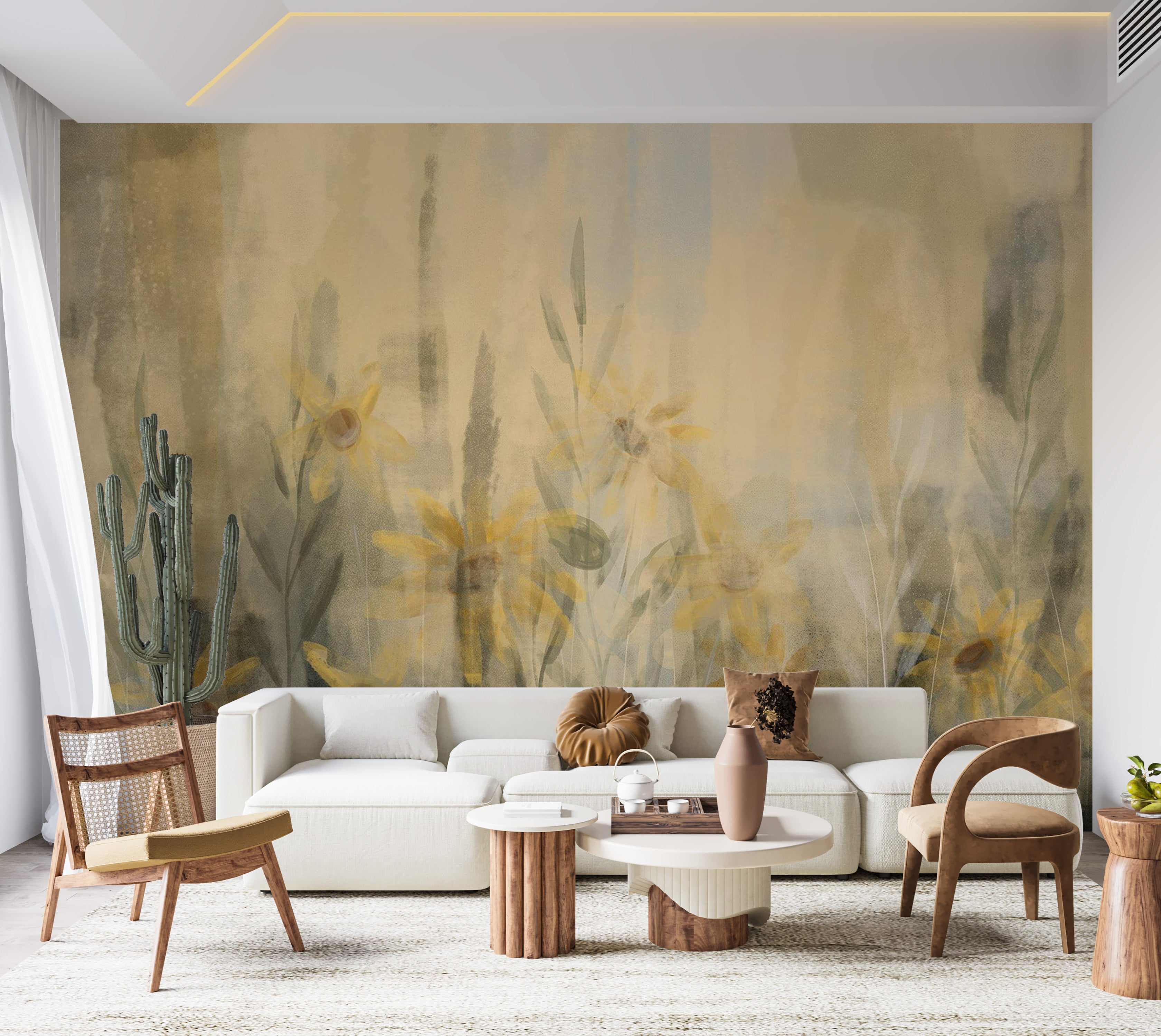 Peel & Stick Botanical Wall Mural - A Touch of Summer 38"Wx27"H