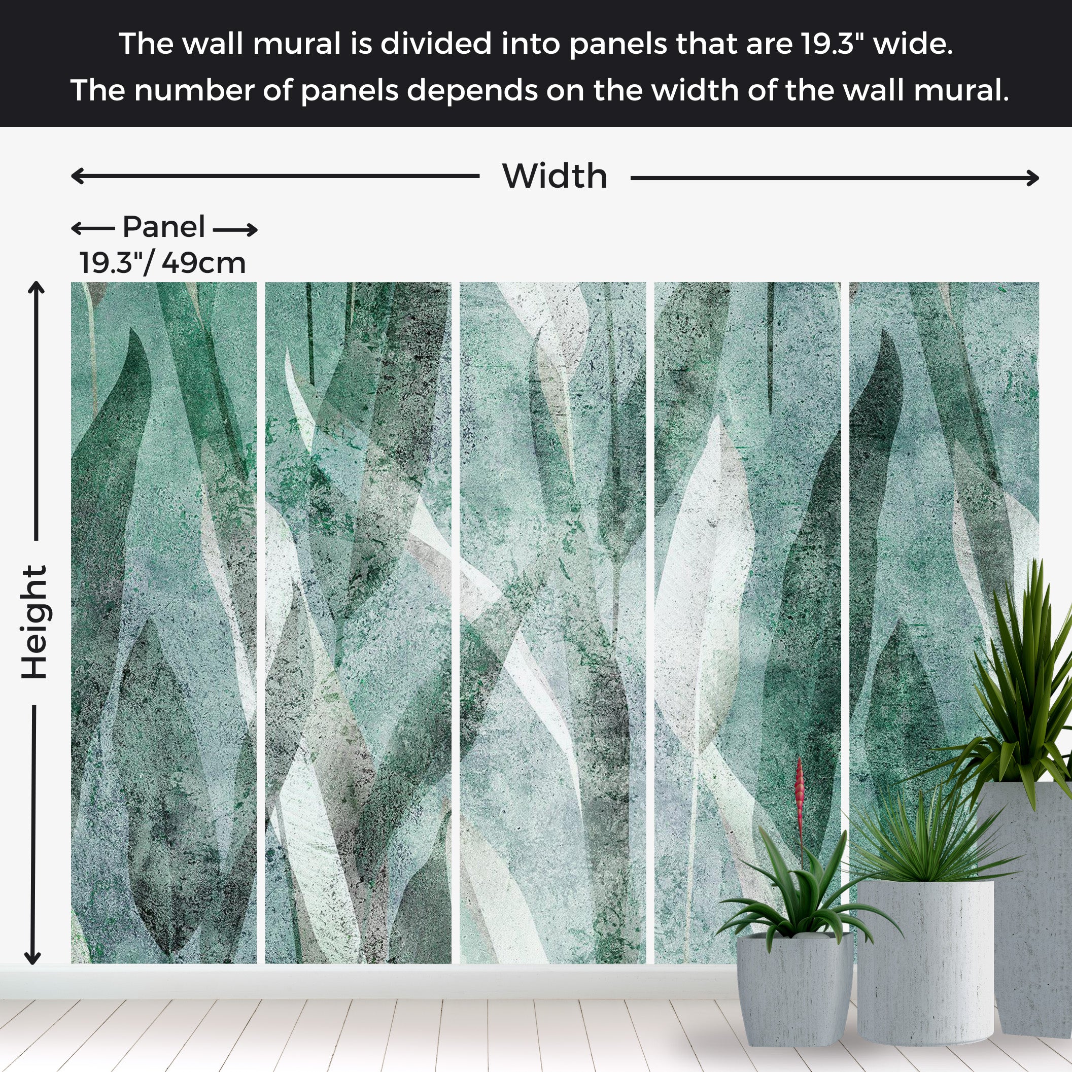 Peel & Stick Botanical Wall Mural - Abstract Vintage Plants 38"Wx27"H