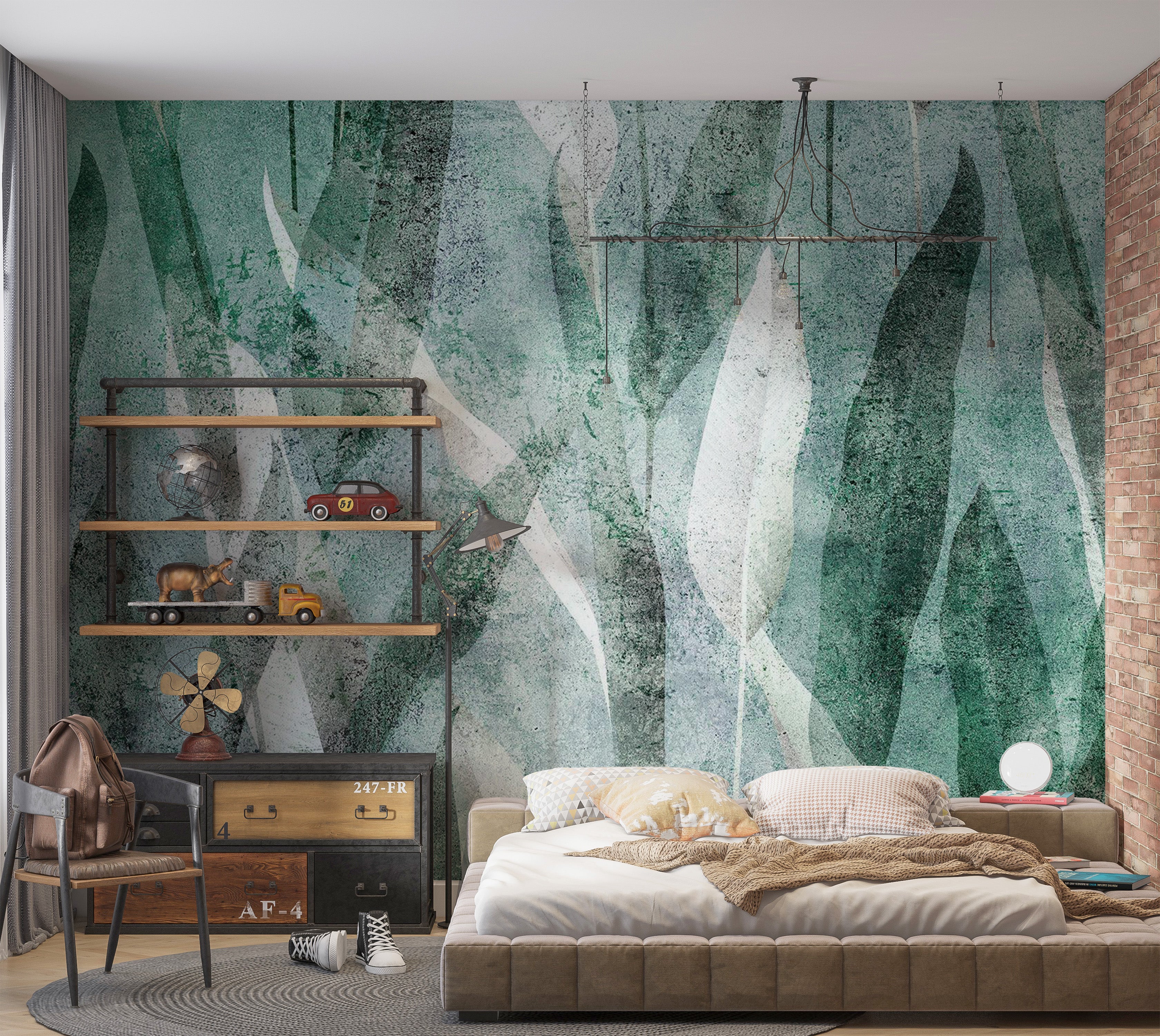 Peel & Stick Botanical Wall Mural - Abstract Vintage Plants 38"Wx27"H