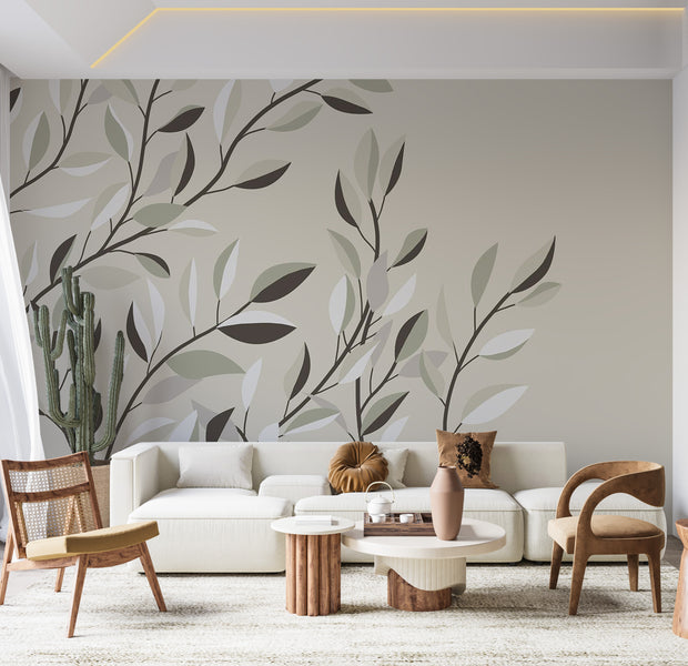 Peel & Stick Botanical Wall Mural - Climbing Leaves 38"Wx27"H