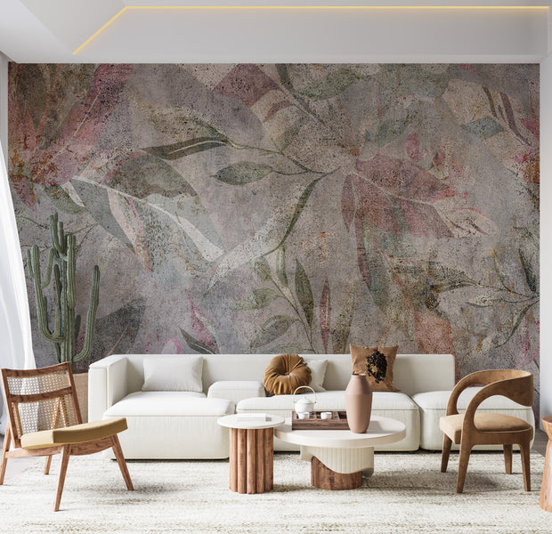 Peel & Stick Botanical Wall Mural - Colors of Venetian Frescoes 38"Wx27"H