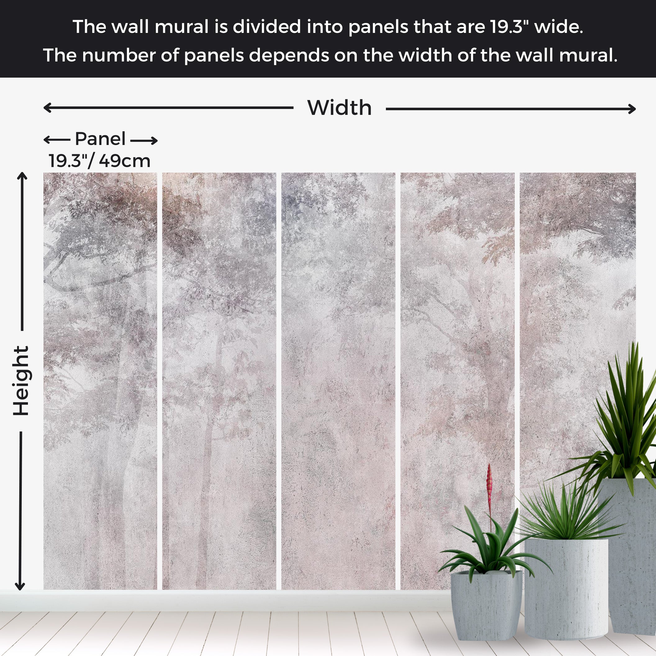 Peel & Stick Botanical Wall Mural - Forest Whispering 38"Wx27"H
