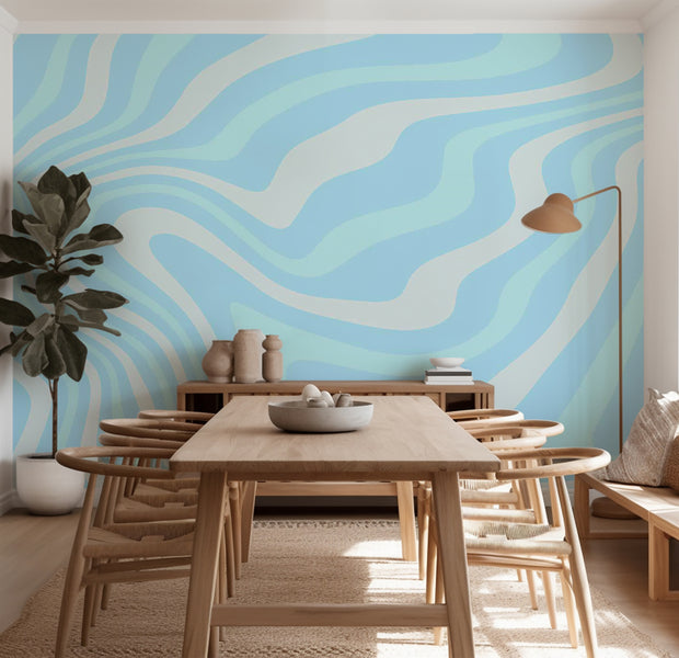 Abstract Wallpaper Wall Mural - Harmonious Abstract Waves 39"Wx27"H / Standard