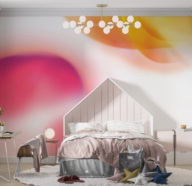 Abstract Wallpaper Wall Mural - Pink Planet 39"Wx27"H / Standard