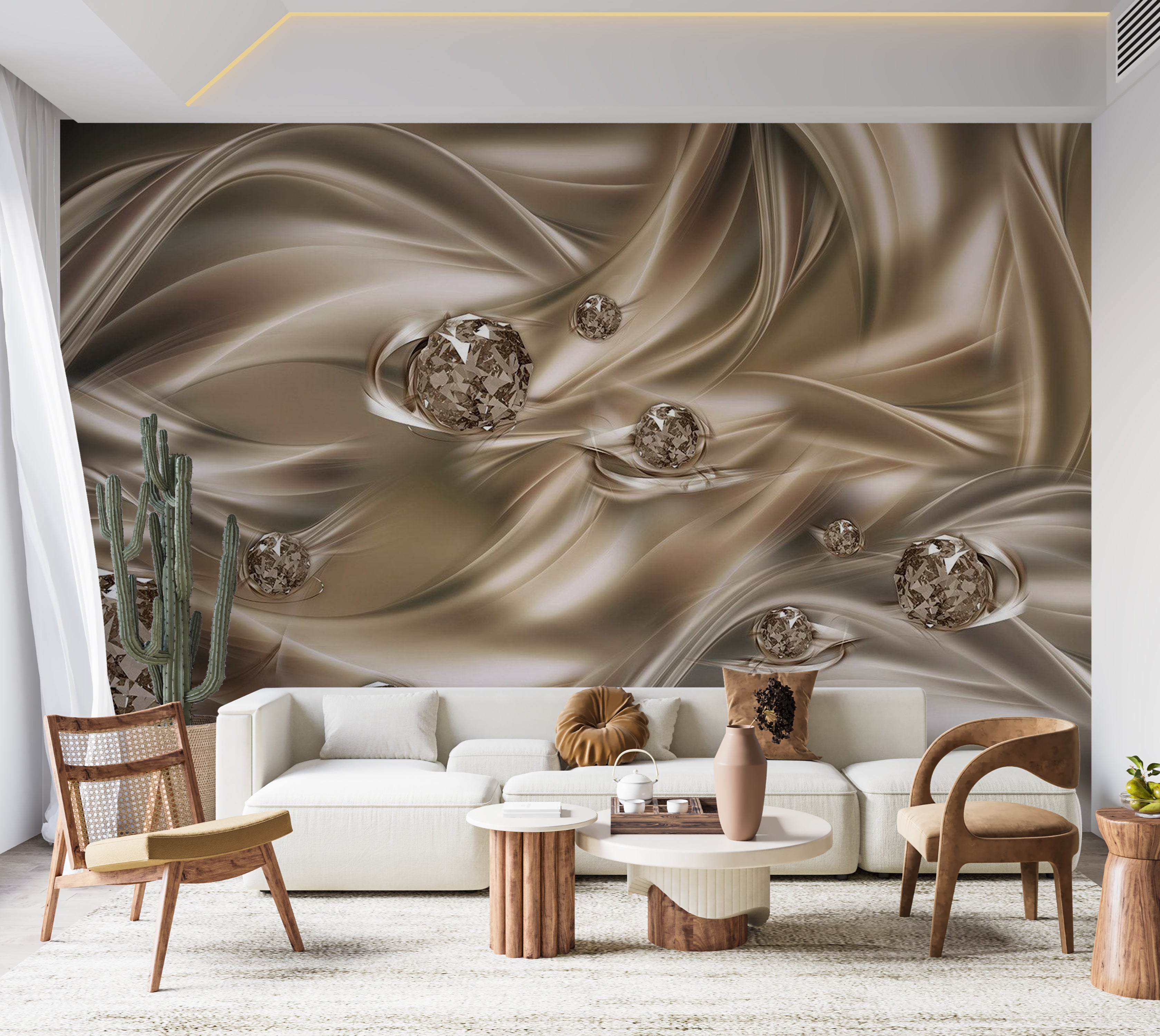 Abstract Wallpaper Wall Mural - Velvet Kiss 39"Wx27"H / Standard