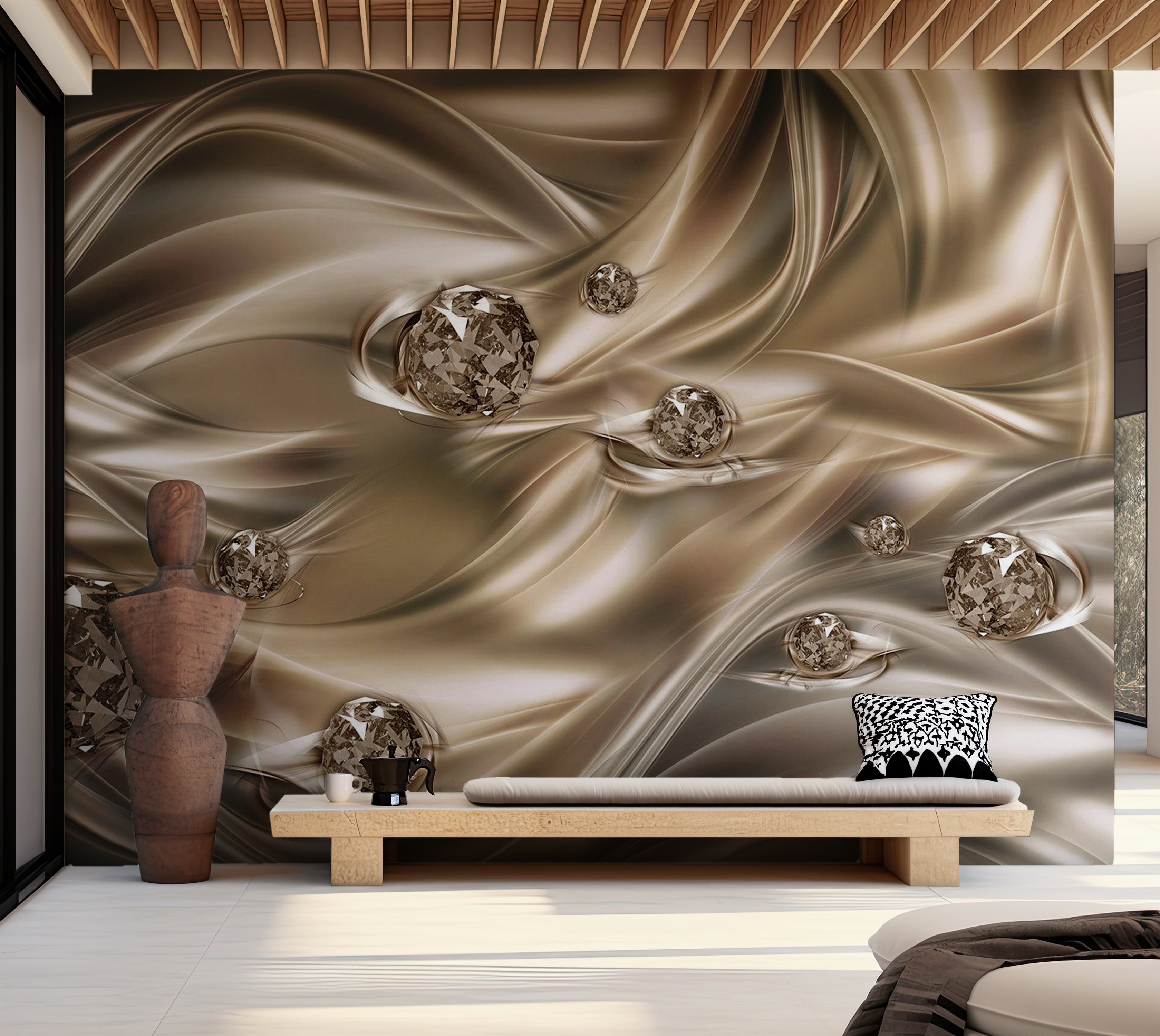 Abstract Wallpaper Wall Mural - Velvet Kiss 39"Wx27"H / Standard