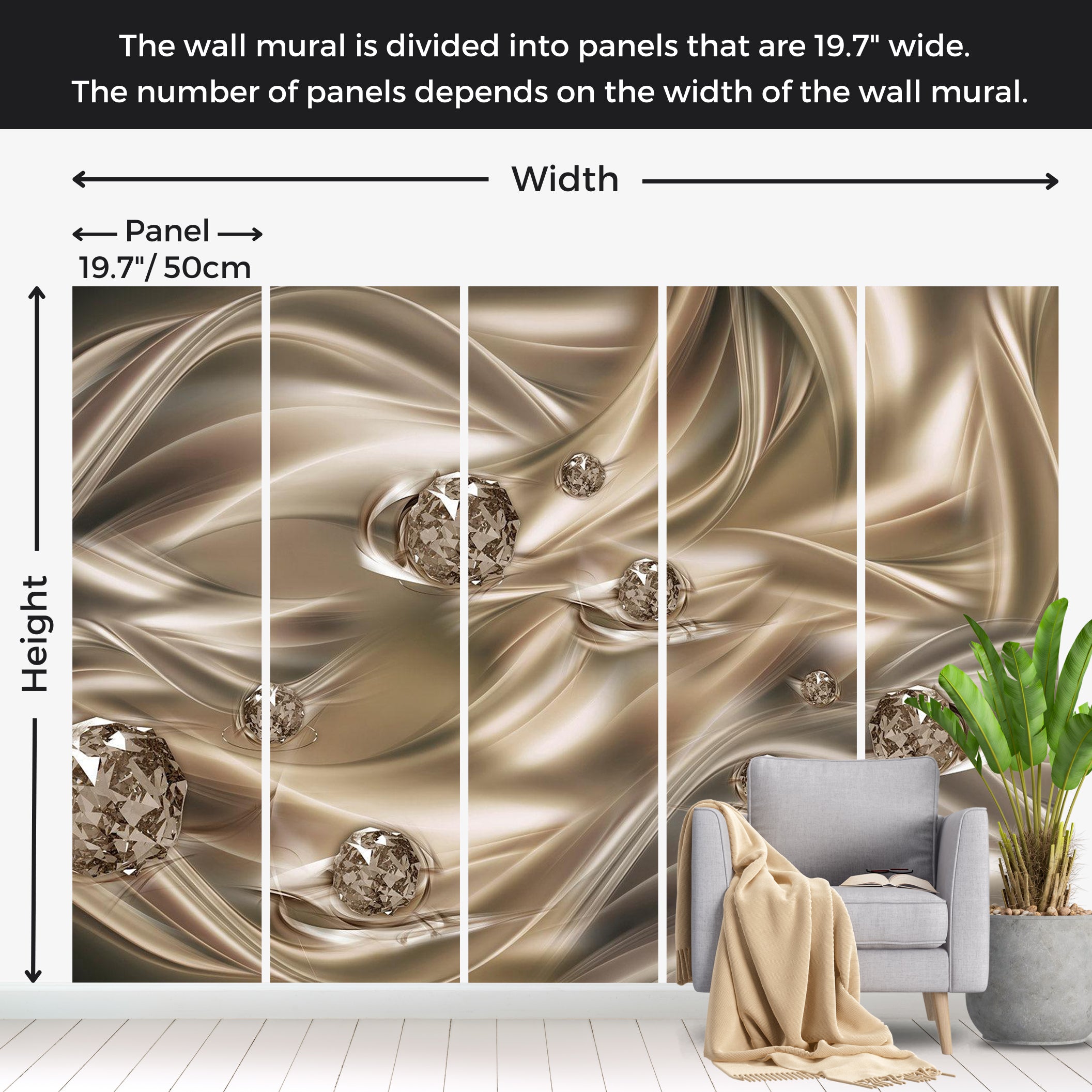 Abstract Wallpaper Wall Mural - Velvet Kiss 39"Wx27"H / Standard