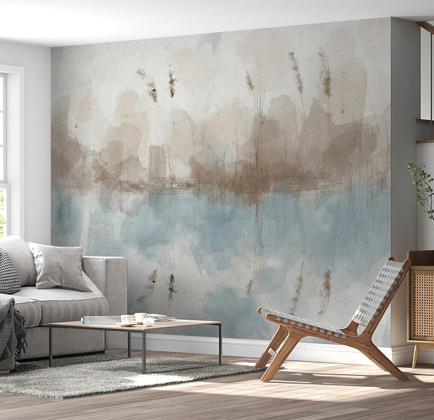 Abstract Wallpaper Wall Mural - Winter Pond 39"Wx27"H / Standard