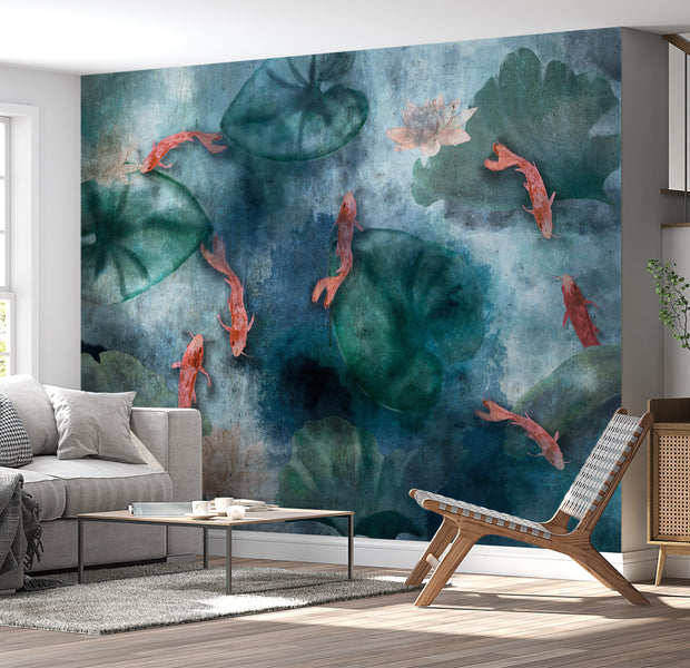 Animal Wallpaper Wall Mural - Fish in a Lake 39"Wx27"H / Standard