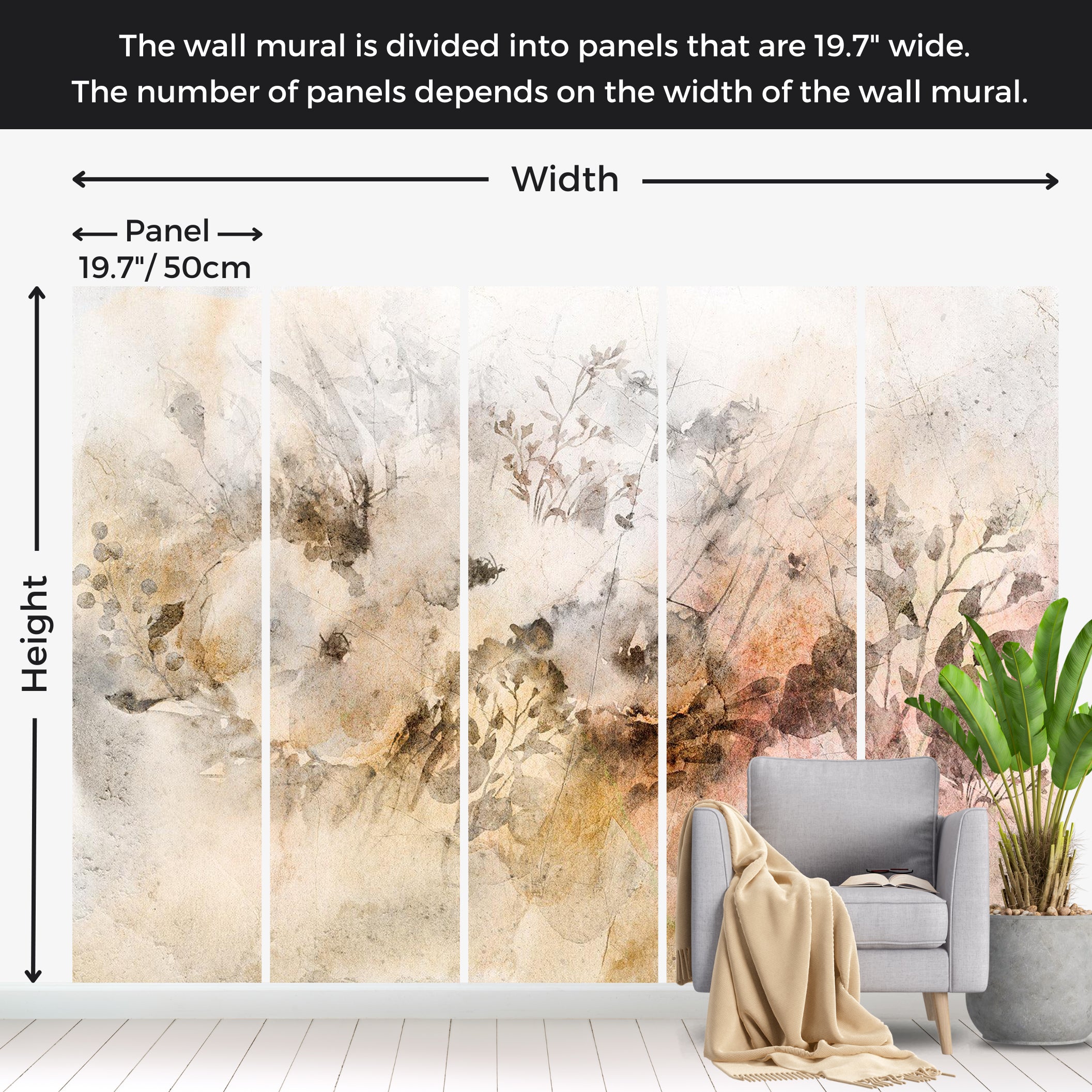 Botanical Wallpaper Wall Mural - Almost Summer Meadow 39"Wx27"H / Standard