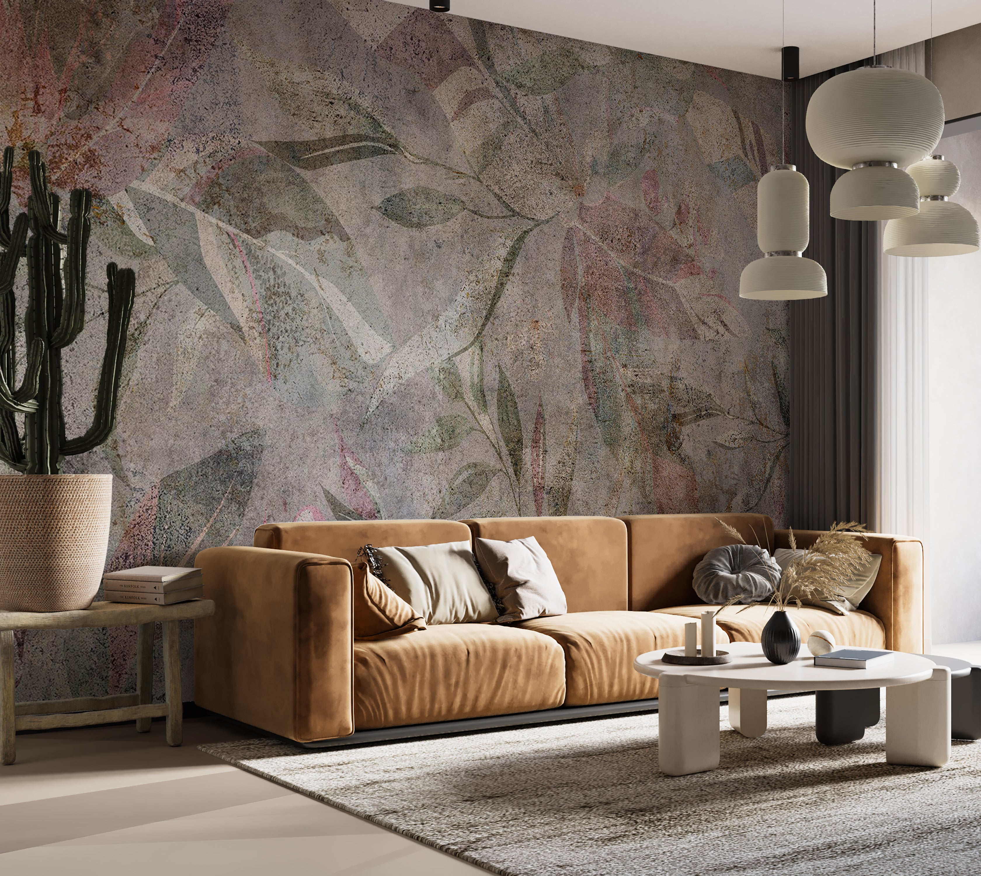 Botanical Wallpaper Wall Mural - Colors of Venetian Frescoes 39"Wx27"H / Standard