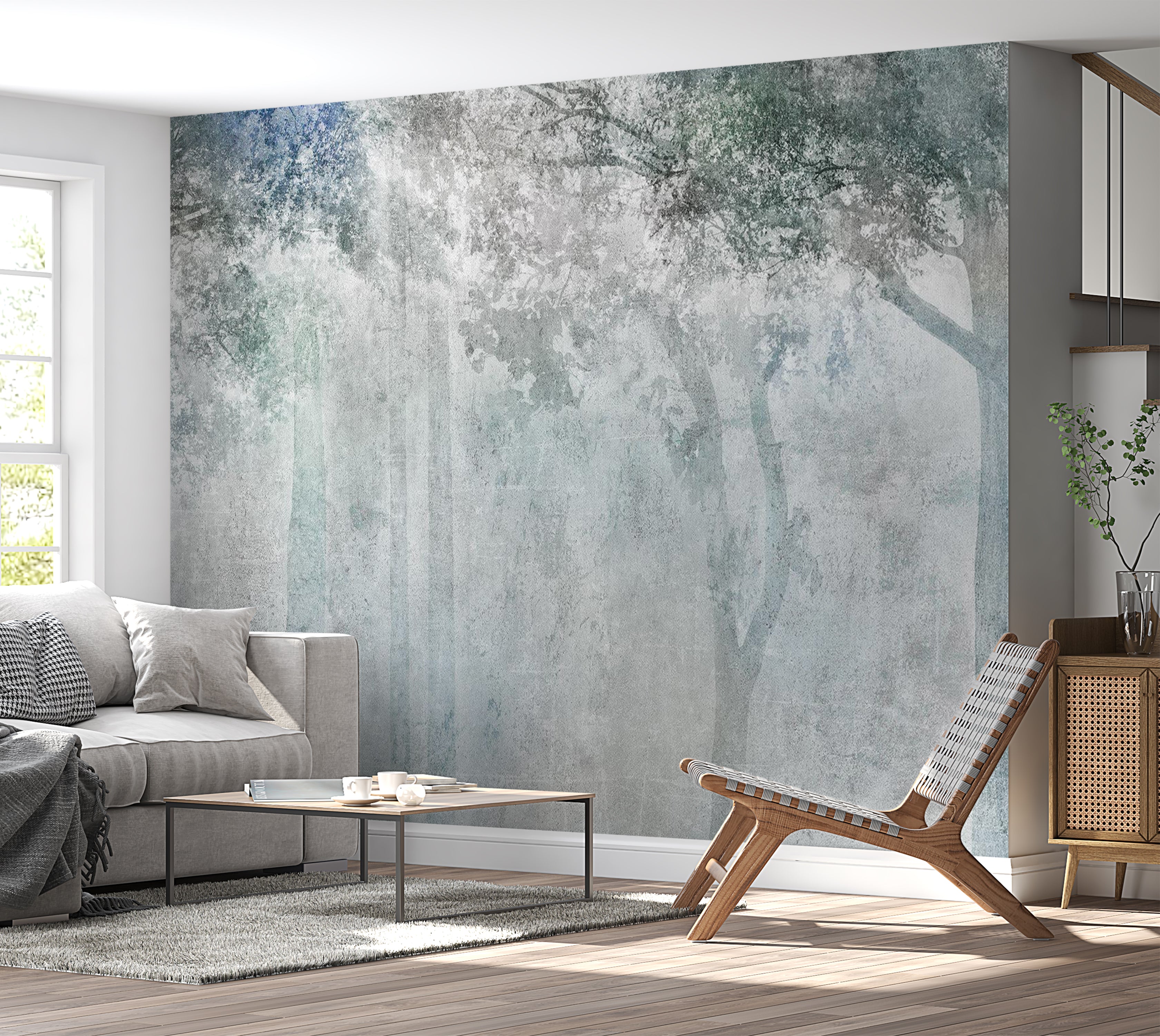 Botanical Wallpaper Wall Mural - Gentle Breeze in The Forest 39"Wx27"H / Standard