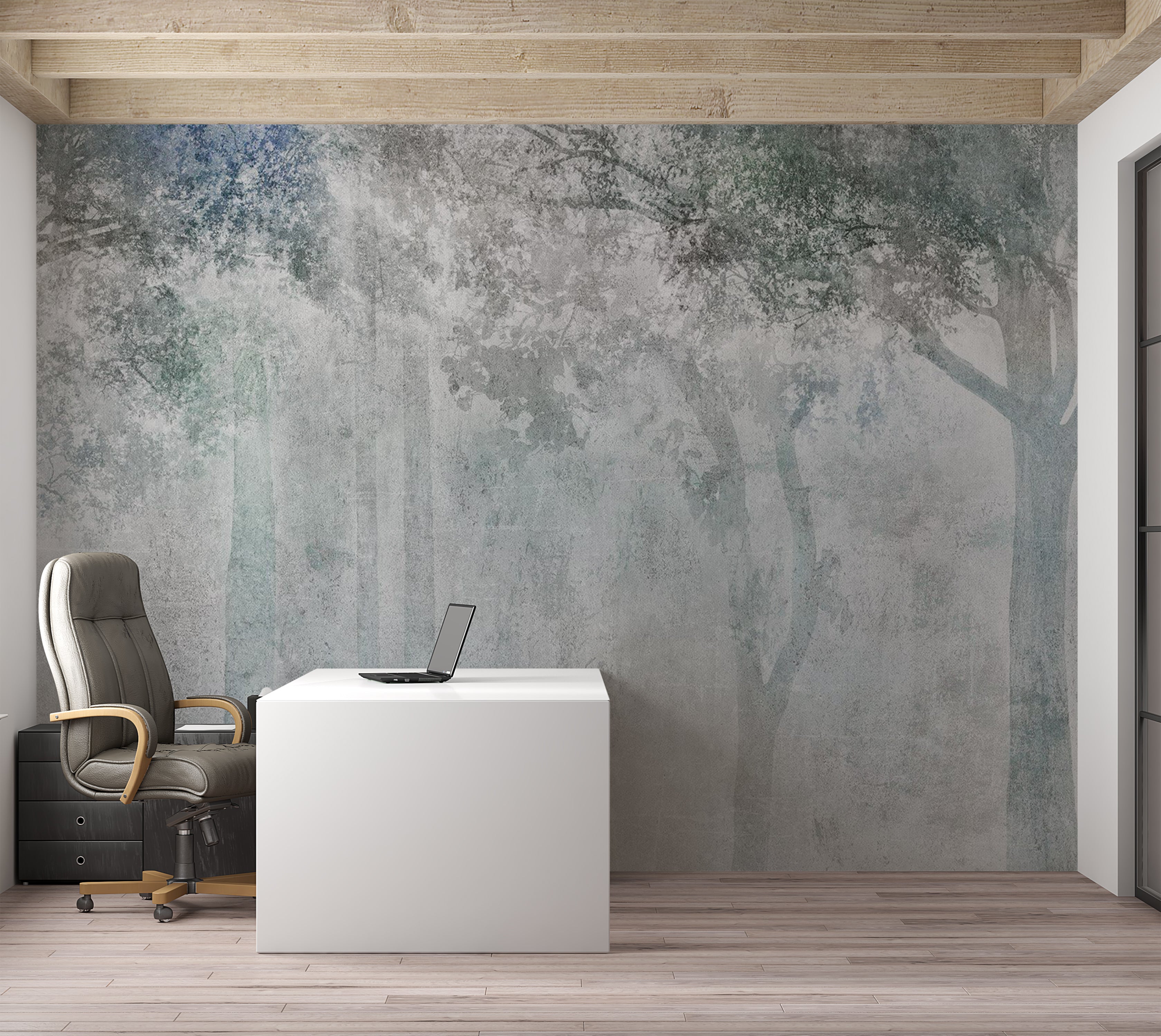 Botanical Wallpaper Wall Mural - Gentle Breeze in The Forest 39"Wx27"H / Standard