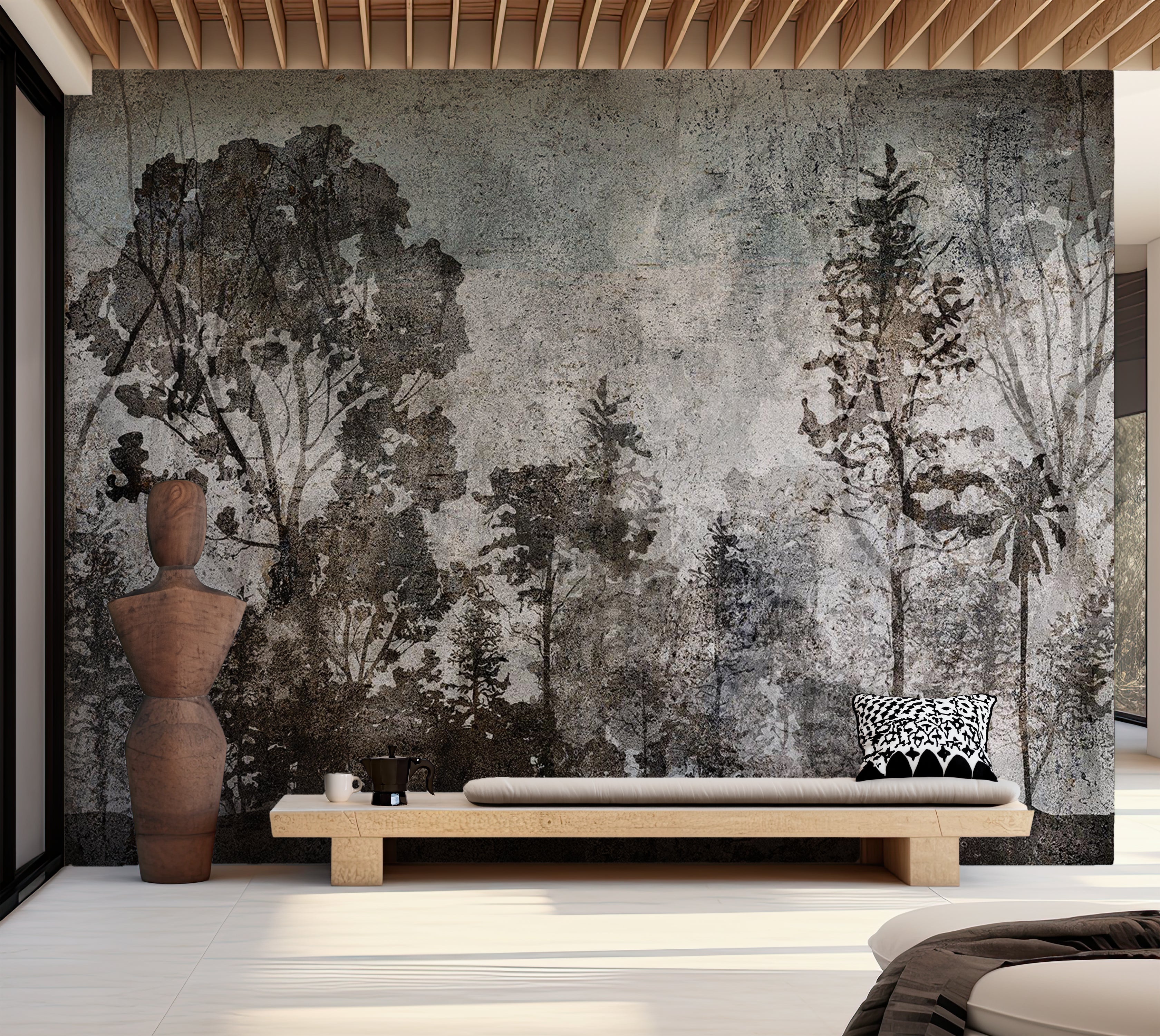 Botanical Wallpaper Wall Mural - Symbiosis With Nature 39"Wx27"H / Standard