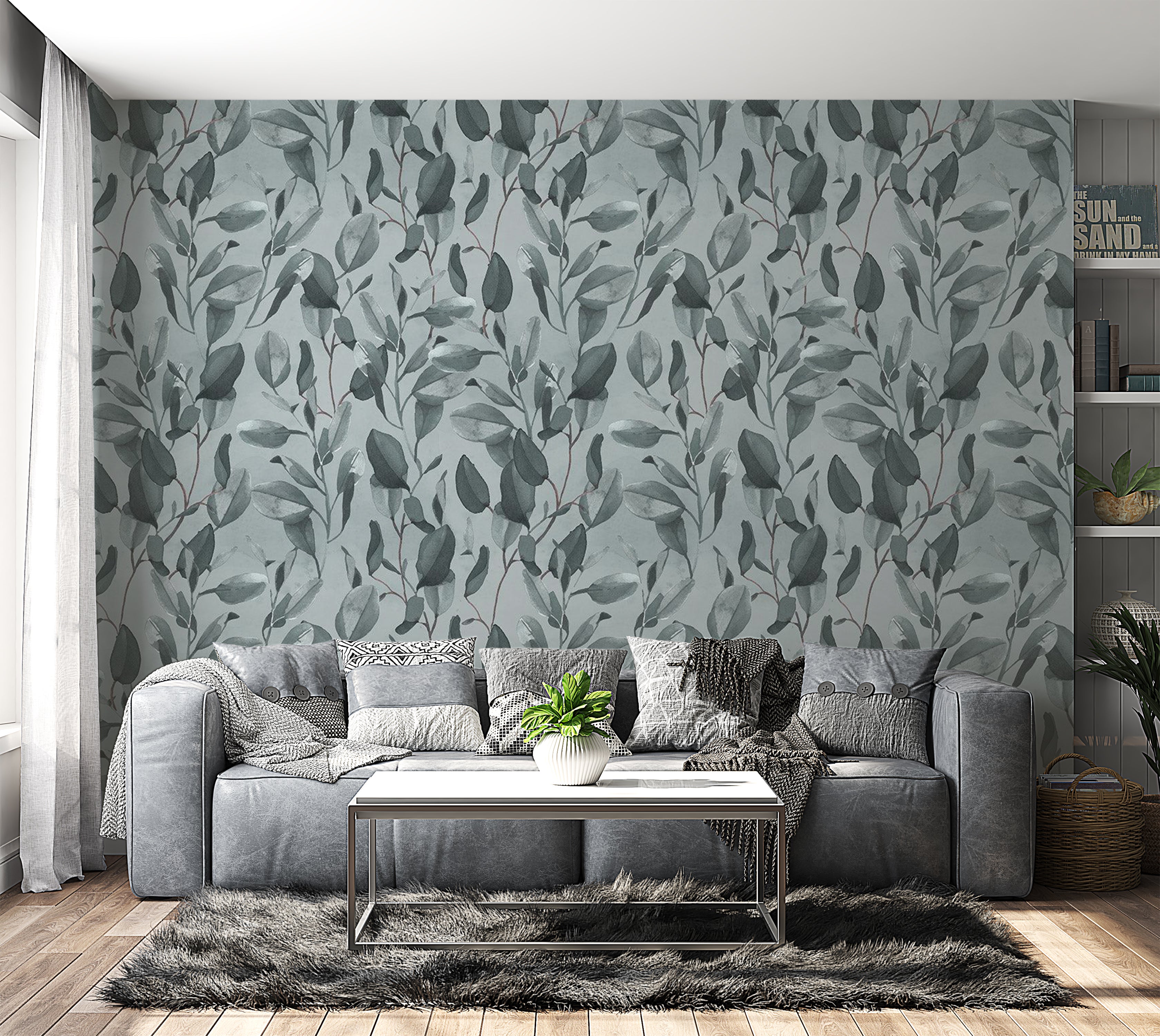 Botanical Wallpaper Wall Mural - Tangled Nature 39"Wx27"H / Standard