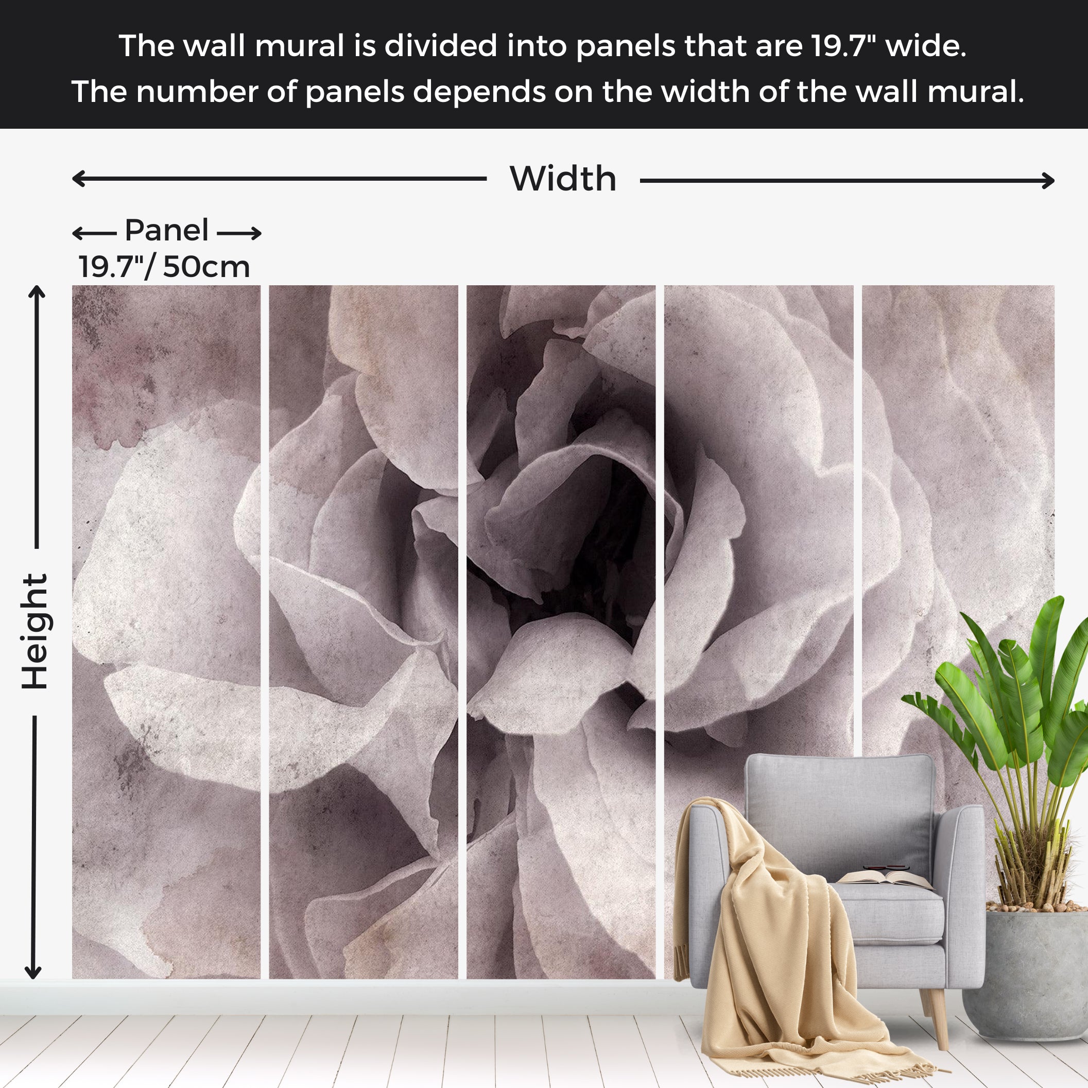 Floral Wallpaper Wall Mural - Entrance to Bliss 39"Wx27"H / Standard