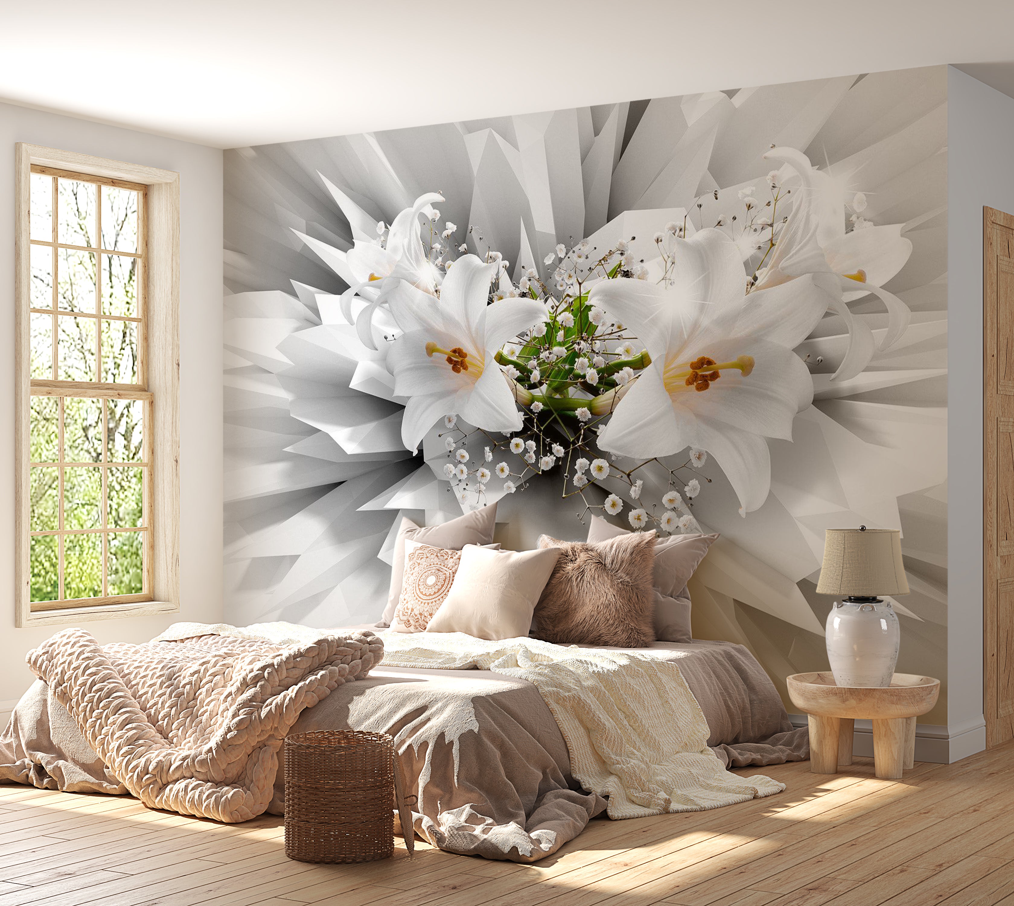 Floral Wallpaper Wall Mural - Floral Explosion 39"Wx27"H / Standard