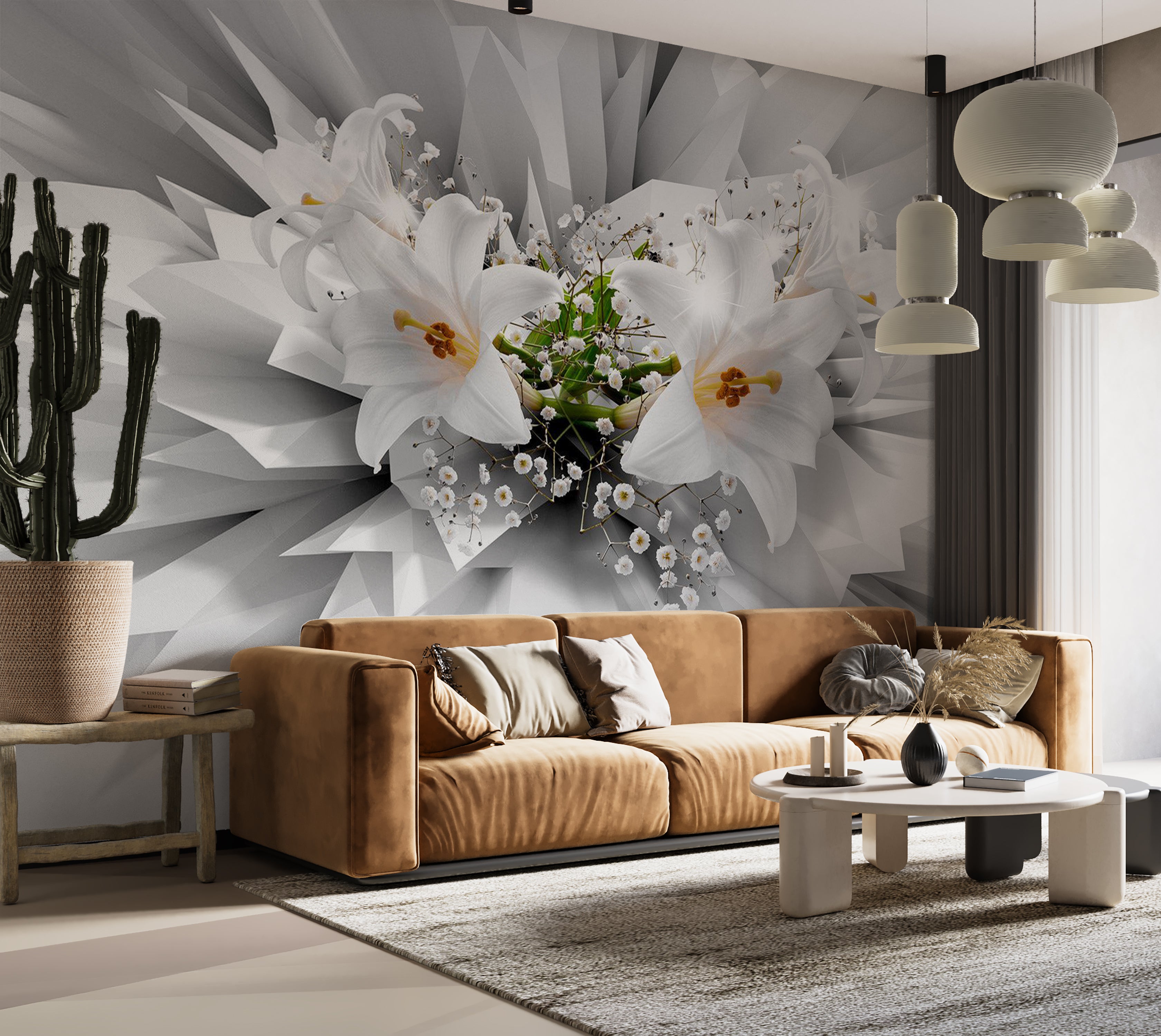 Floral Wallpaper Wall Mural - Floral Explosion 39"Wx27"H / Standard