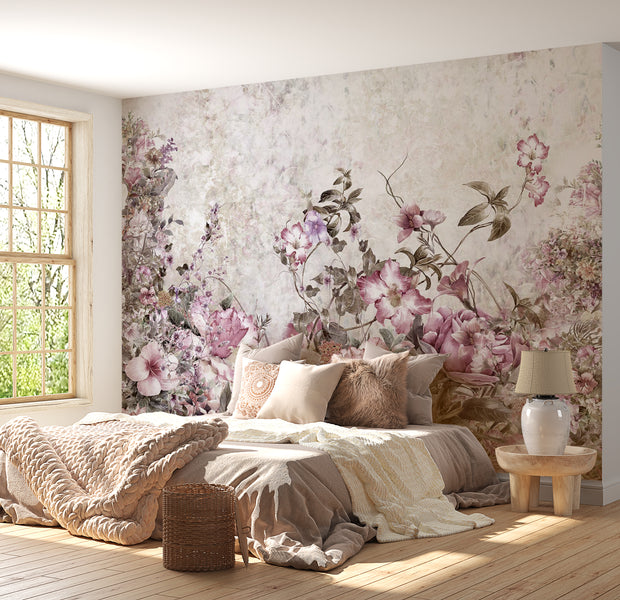 Floral Wallpaper Wall Mural - Floral Meadow 39"Wx27"H / Standard