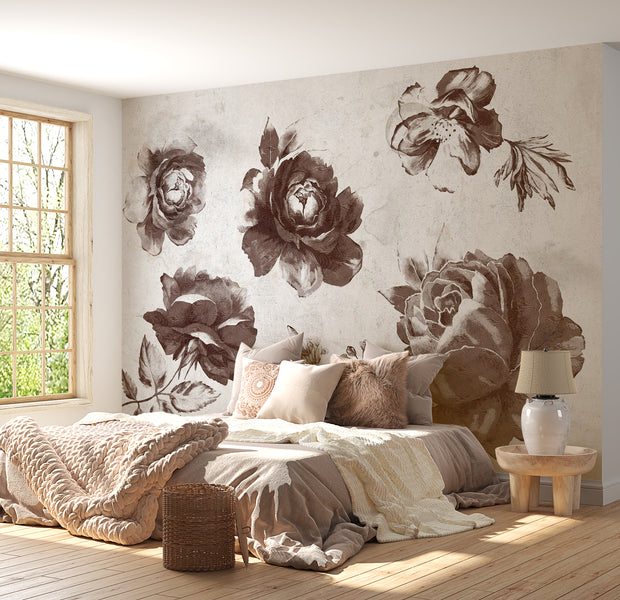 Floral Wallpaper Wall Mural - Garden of Memories 39"Wx27"H / Standard