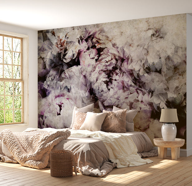 Floral Wallpaper Wall Mural - Home Flowerbed 39"Wx27"H / Standard