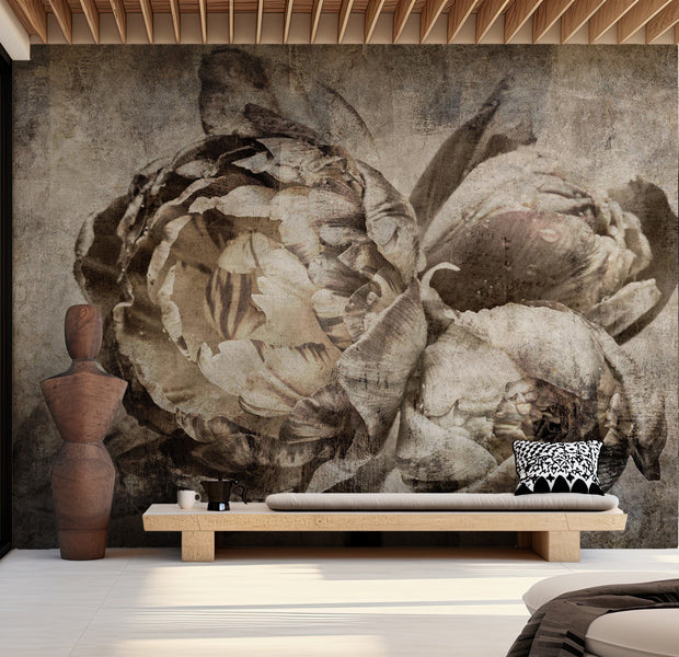 Floral Wallpaper Wall Mural - Industrial Bunch 39"Wx27"H / Standard