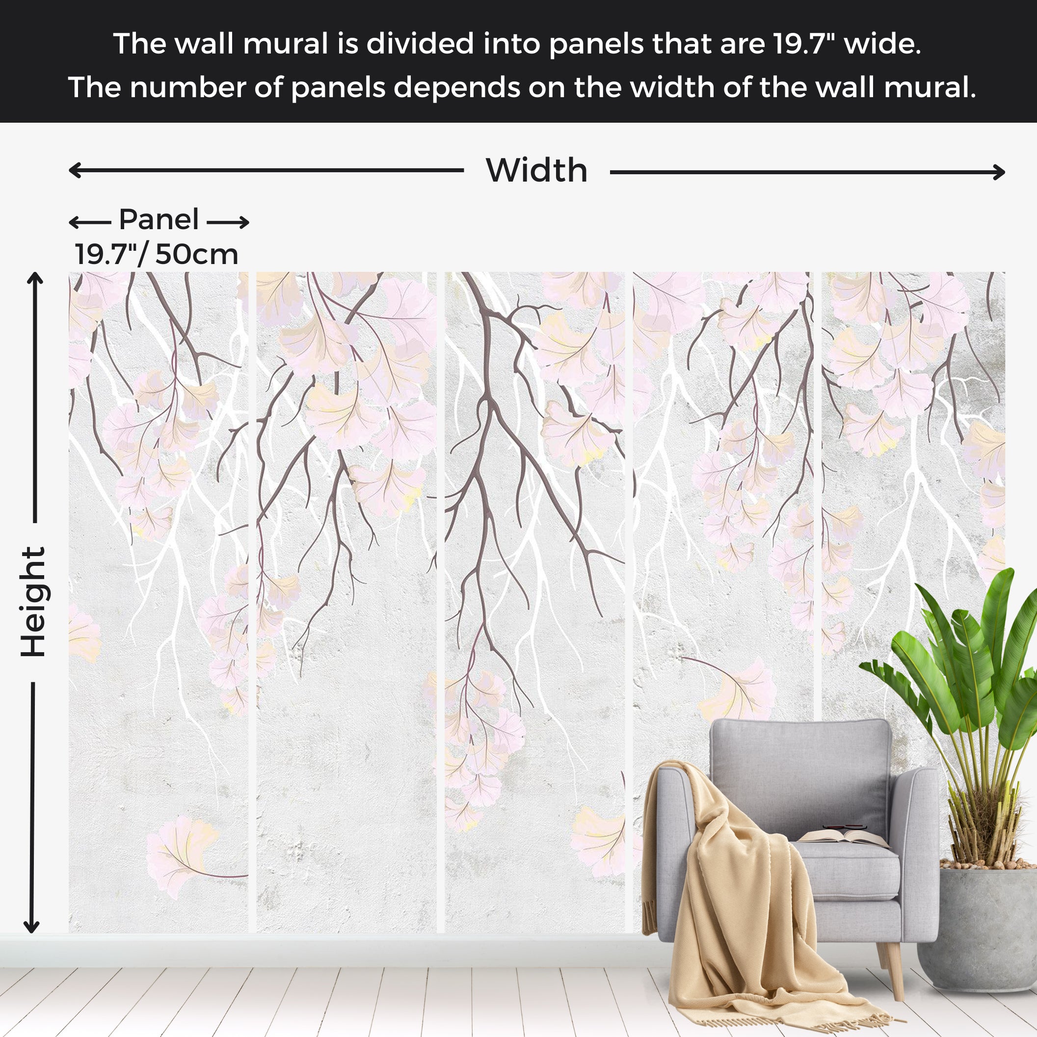 Floral Wallpaper Wall Mural - Mysterious Plants 39"Wx27"H / Standard