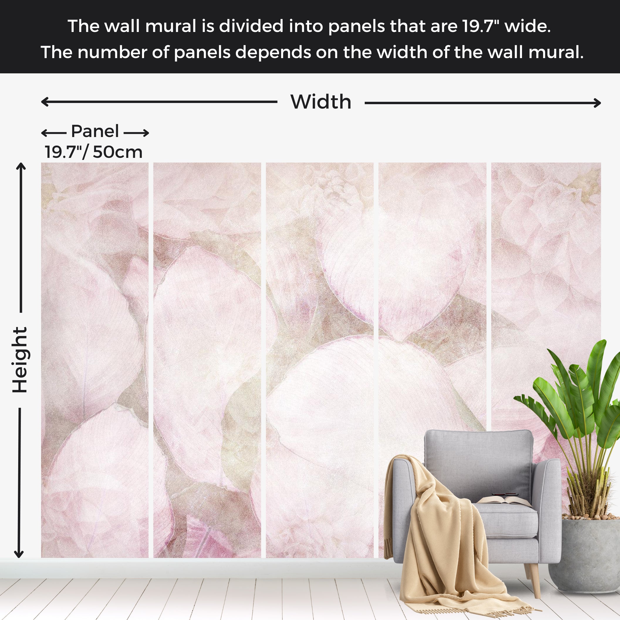 Landscape Wallpaper Wall Mural - Blown Leaves 39"Wx27"H / Standard